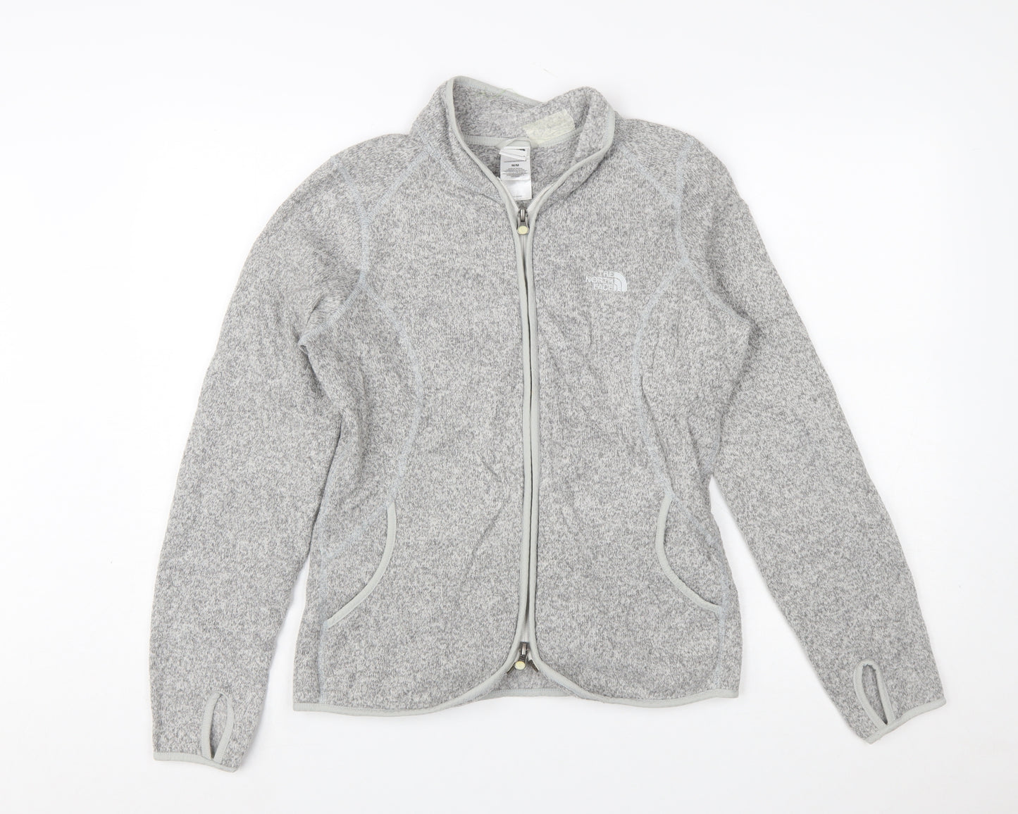 The North Face Womens Grey Fleece Full Zip Jacket Size M
