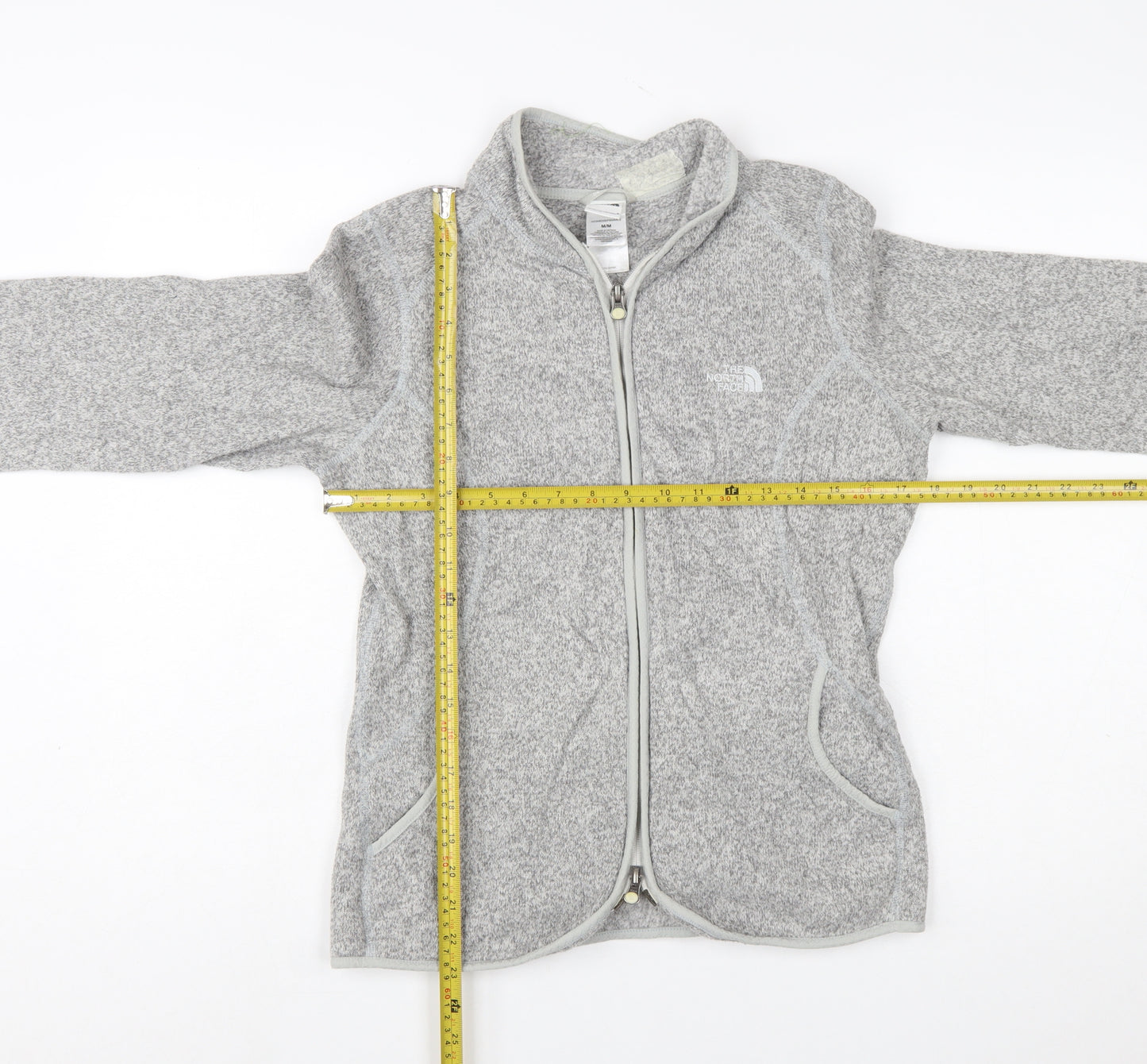 The North Face Womens Grey Fleece Full Zip Jacket Size M