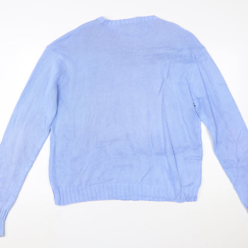 Ralph Lauren Men's Blue Cotton Crew Neck Jumper L