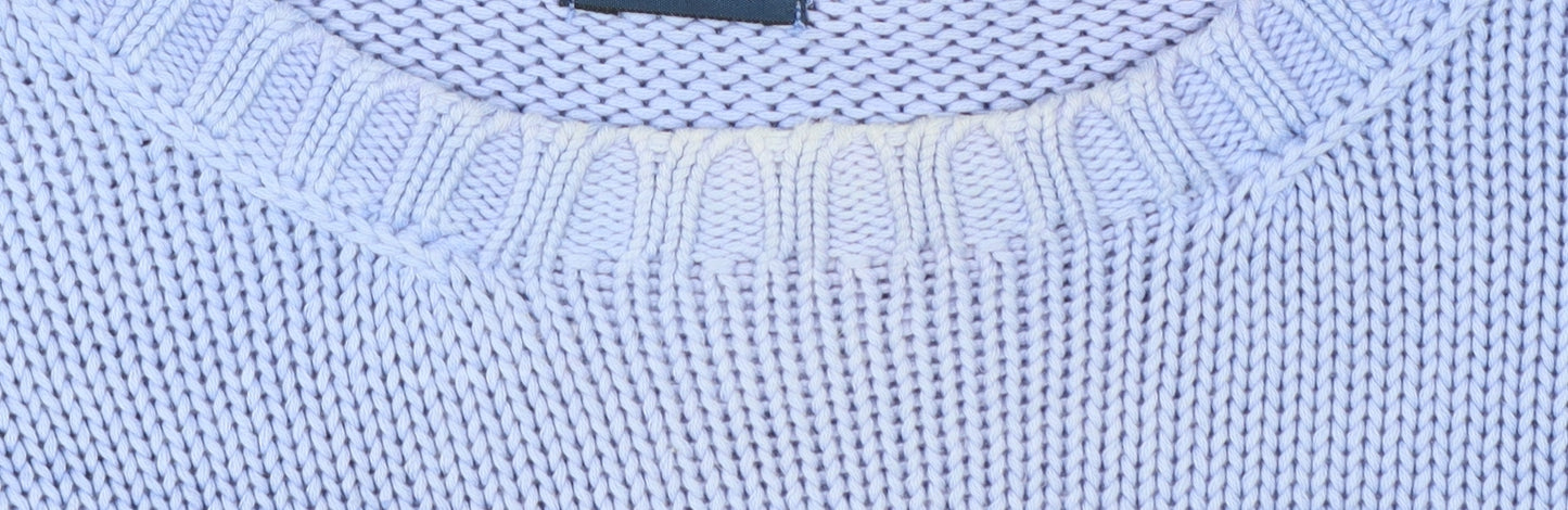Ralph Lauren Men's Blue Cotton Crew Neck Jumper L