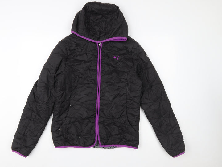 Puma Womens Black Size 12 Hooded Puffer Jacket