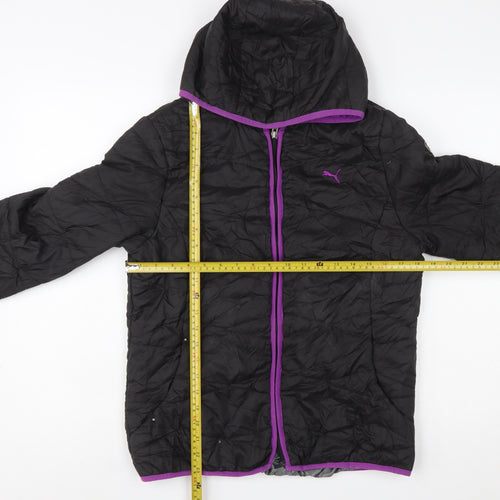 Puma Womens Black Size 12 Hooded Puffer Jacket