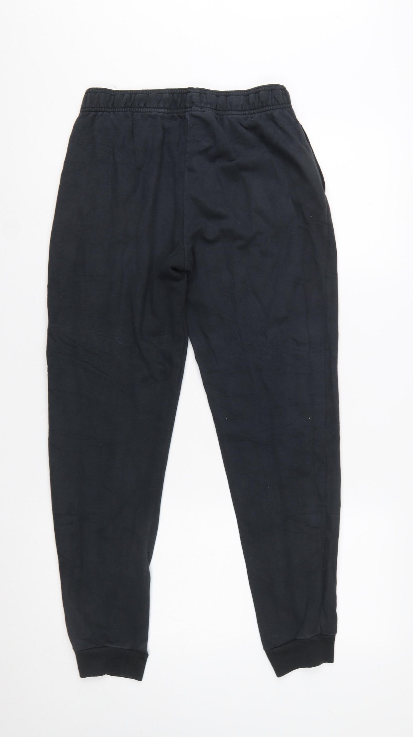adidas Boys Black Jogger Trousers 13-14 Years Elastic Waist Fleece Pants