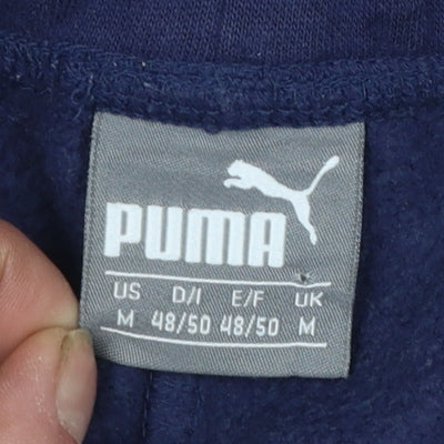 Puma Men Blue Medium Sweatpants Logo Tapered Cotton Blend