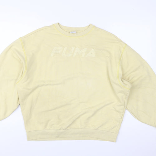 Puma Women’s Yellow Crew Neck Pullover Sweatshirt Size S