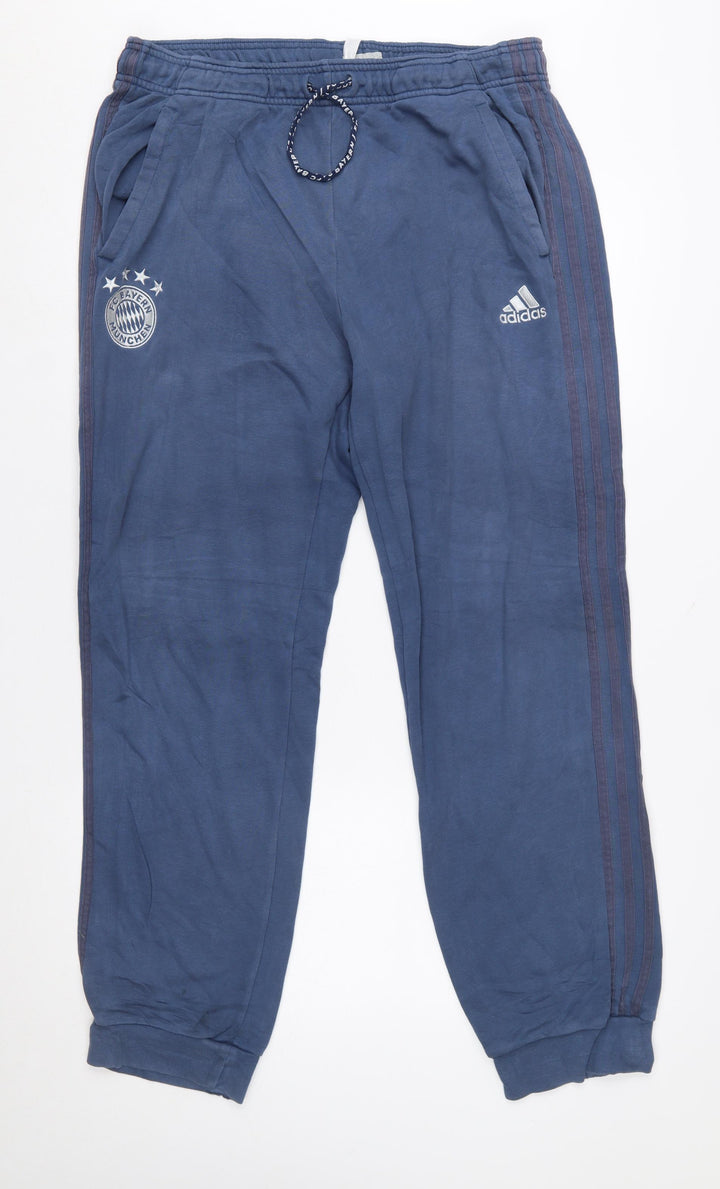 Adidas Men’s Blue Jogger Trousers XL Bayern Munich Logo