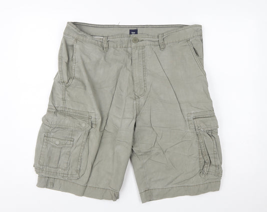 Gap Men's Khaki Cargo Shorts Size 36 Regular Fit Cotton Casual