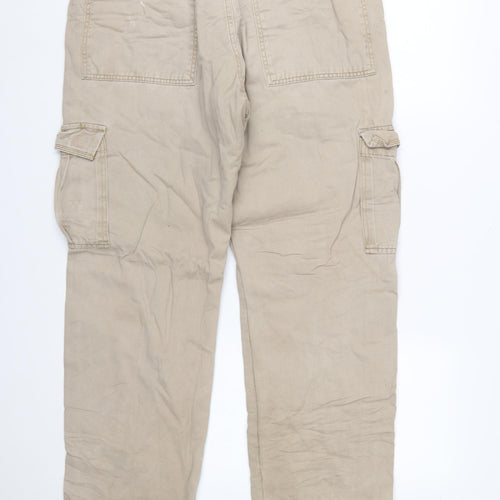 Wrangler Men's Beige Cargo Trousers 36x30 Relaxed Fit Cotton
