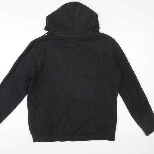 Puma Men's Black Pullover Hoodie Size M Logo Fleece Sweatshirt