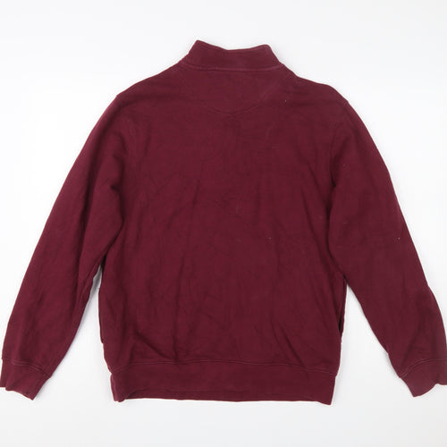 Charles River Apparel Womens Burgundy 1/4 Zip Sweatshirt Size S Cotton Blend
