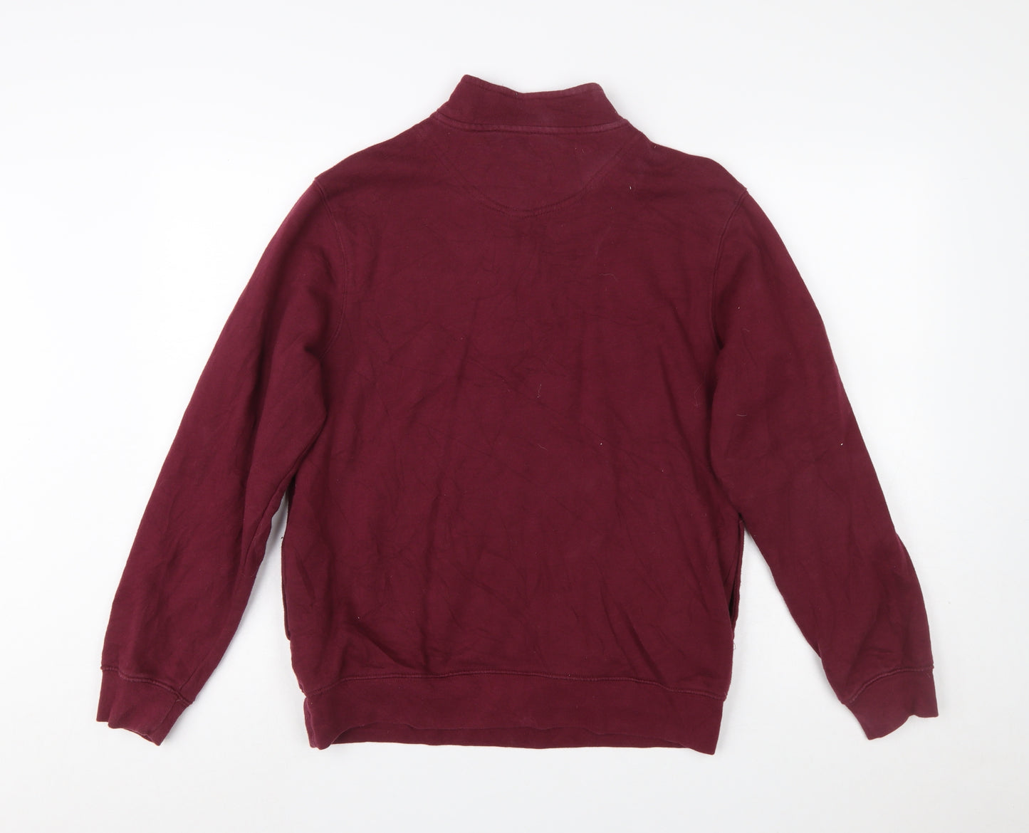 Charles River Apparel Womens Burgundy 1/4 Zip Sweatshirt Size S Cotton Blend