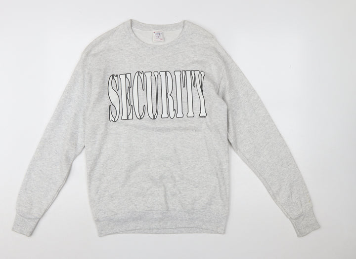 Delta USA Grey SECURITY Print Womens Medium Pullover Sweatshirt