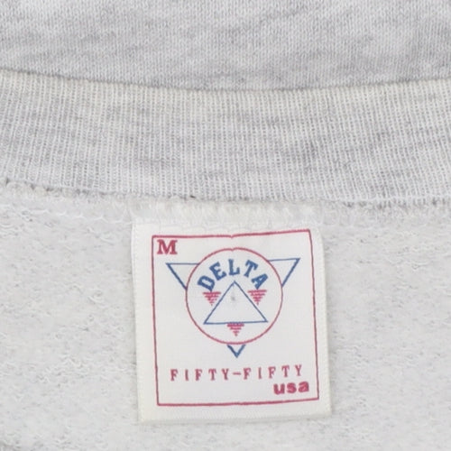 Delta USA Grey SECURITY Print Womens Medium Pullover Sweatshirt