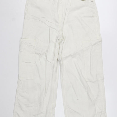 Levi Strauss Women’s White High Waisted Wide Leg Crop Jeans Size 29