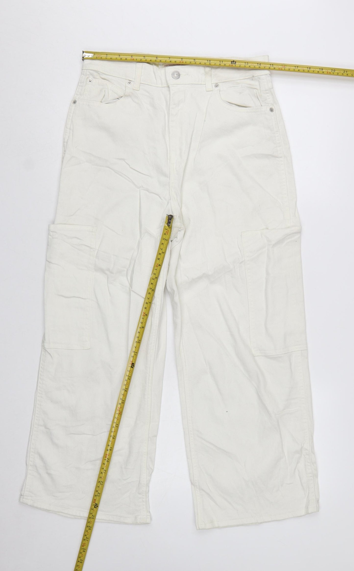 Levi Strauss Women’s White High Waisted Wide Leg Crop Jeans Size 29