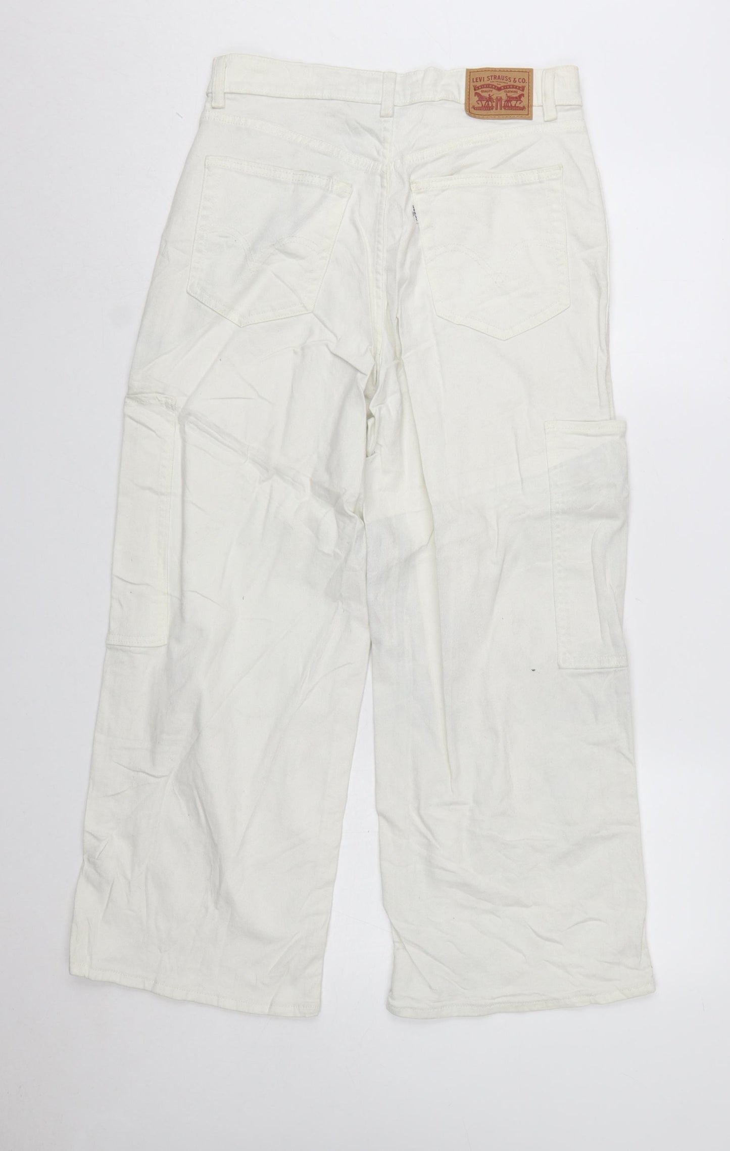 Levi Strauss Women’s White High Waisted Wide Leg Crop Jeans Size 29