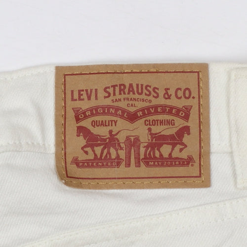 Levi Strauss Women’s White High Waisted Wide Leg Crop Jeans Size 29