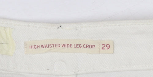 Levi Strauss Women’s White High Waisted Wide Leg Crop Jeans Size 29
