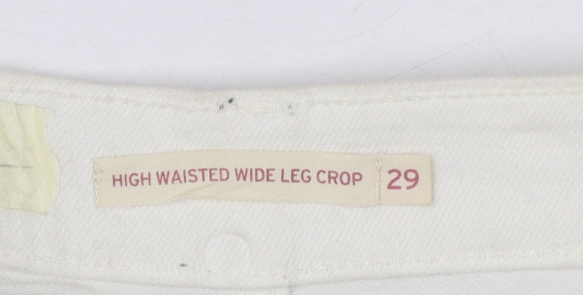 Levi Strauss Women’s White High Waisted Wide Leg Crop Jeans Size 29