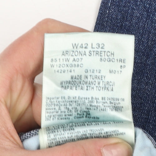 Wrangler Men’s Blue Arizona Stretch Straight Jeans W42 L32