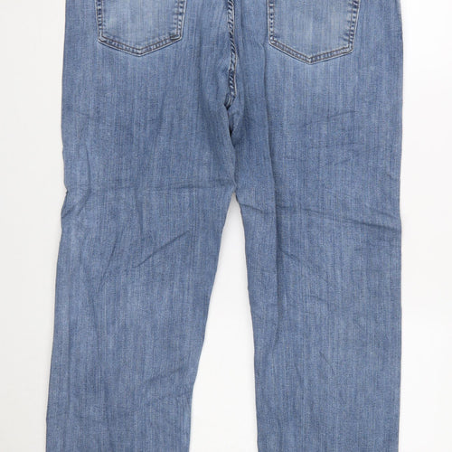 Wrangler Men's Blue Straight Jeans 38x29 Regular Fit Denim Comfort Stretch