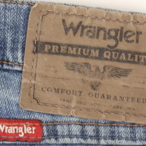 Wrangler Men's Blue Straight Jeans 38x29 Regular Fit Denim Comfort Stretch