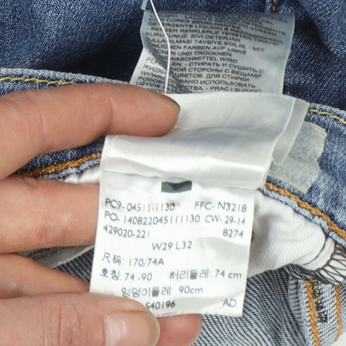 Levi's Men's Blue Denim Straight Jeans W29 L32 Regular Fit