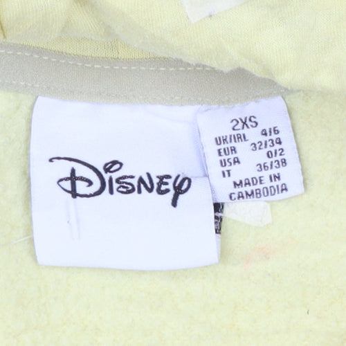 Disney Women 2XS Yellow Pullover Hoodie Winnie the Pooh Design
