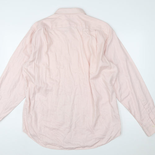 Hugo Boss Men's Pink 100% Cotton Long Sleeve Regular Fit Shirt 17 43