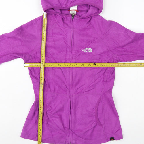 The North Face Womens Purple Fleece Hooded Full Zip Jacket Size S