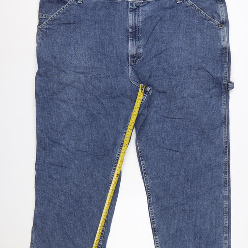 Lee Men's Blue Denim Loose Fit Straight Jeans 48x29