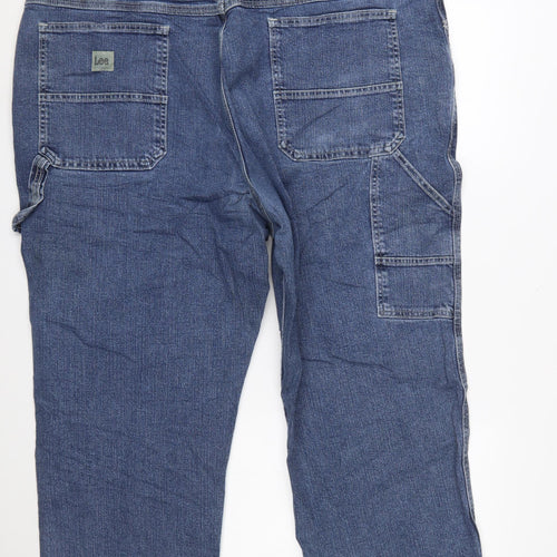 Lee Men's Blue Denim Loose Fit Straight Jeans 48x29