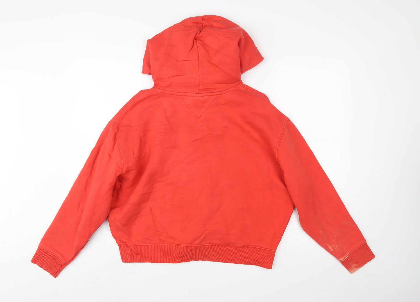 Tommy Jeans Women's Red Pullover Hoodie Size S Cotton Logo Casual