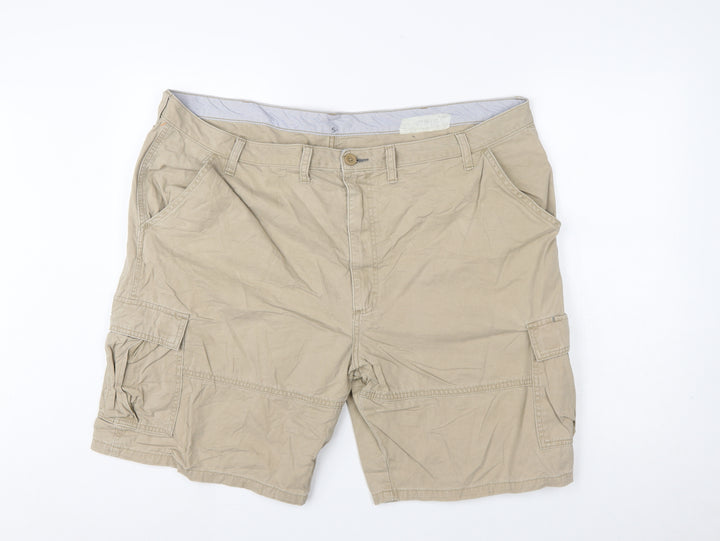Wrangler Men Beige Cargo Shorts Size 44 Regular Cotton Canvas
