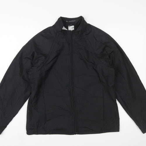 Nike Women Black L Clima-Fit Windbreaker Jacket Lightweight Full Zip