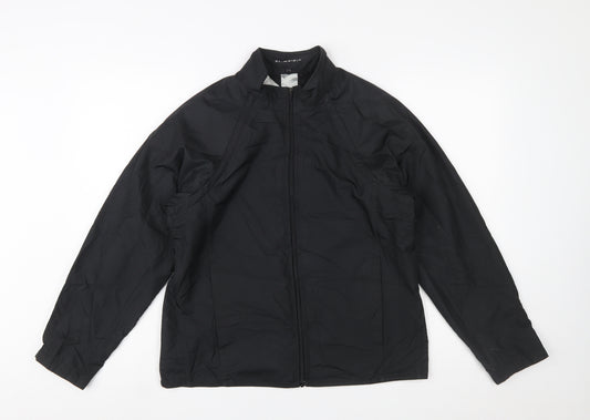 Nike Women Black L Clima-Fit Windbreaker Jacket Lightweight Full Zip