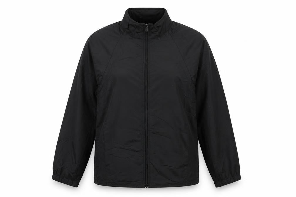 Nike Women Black L Clima-Fit Windbreaker Jacket Lightweight Full Zip