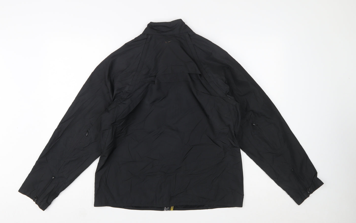 Nike Women Black L Clima-Fit Windbreaker Jacket Lightweight Full Zip