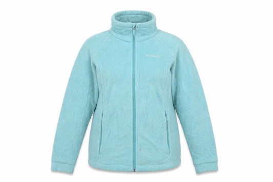 Front view of Columbia Women's Blue Fleece Zip Jacket, size 14, Lightweight Outdoor