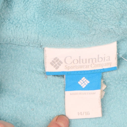 Columbia Women's Blue Fleece Zip Jacket Size 14 Lightweight Outdoor