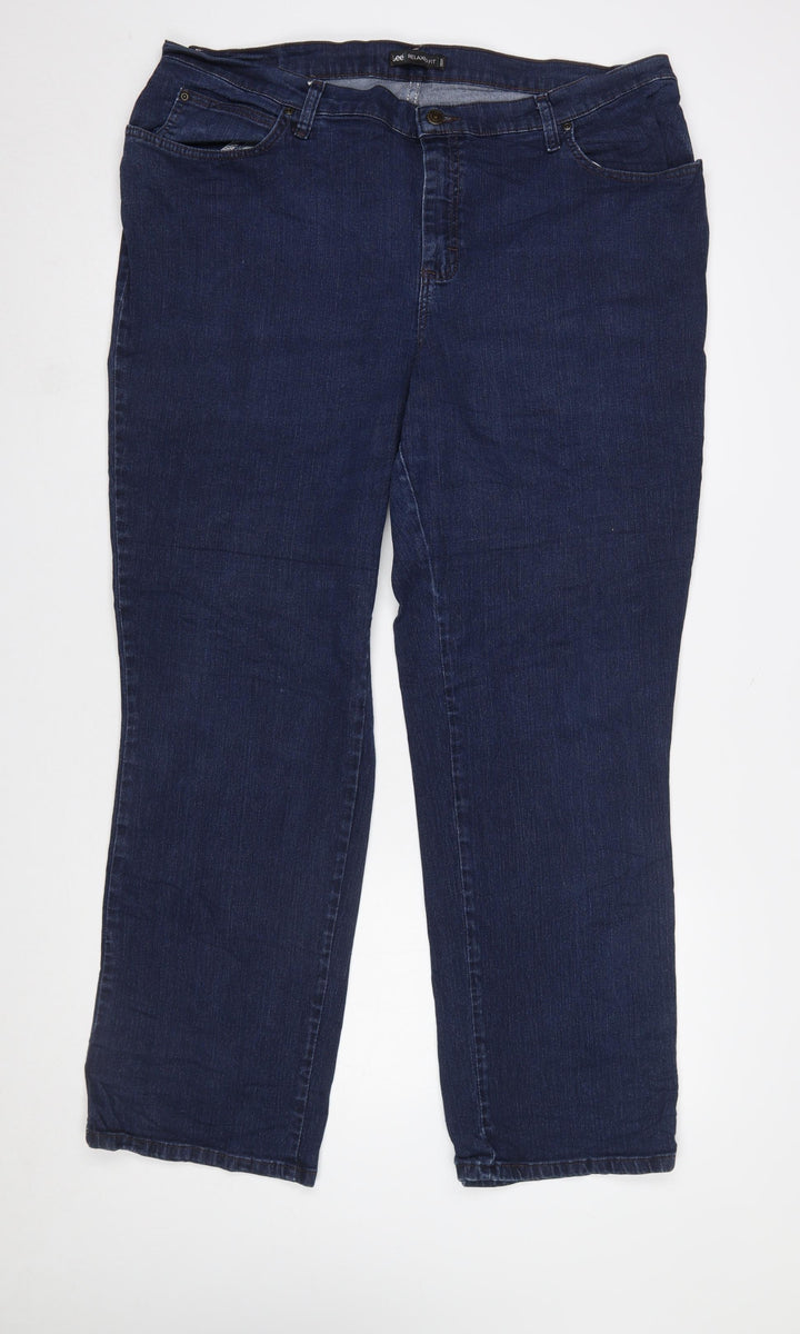 Lee Women Blue Relaxed Fit Straight Jeans Size 16