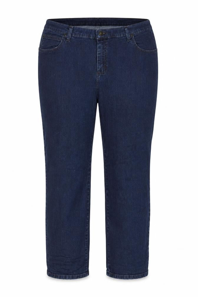 Front view of Lee Women Blue Relaxed Fit Straight Jeans, size 16
