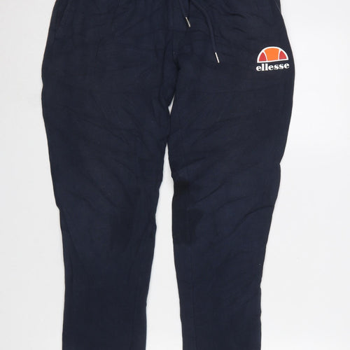 Ellesse Men Navy Blue Small Jogger Sweatpants with Logo and Pockets
