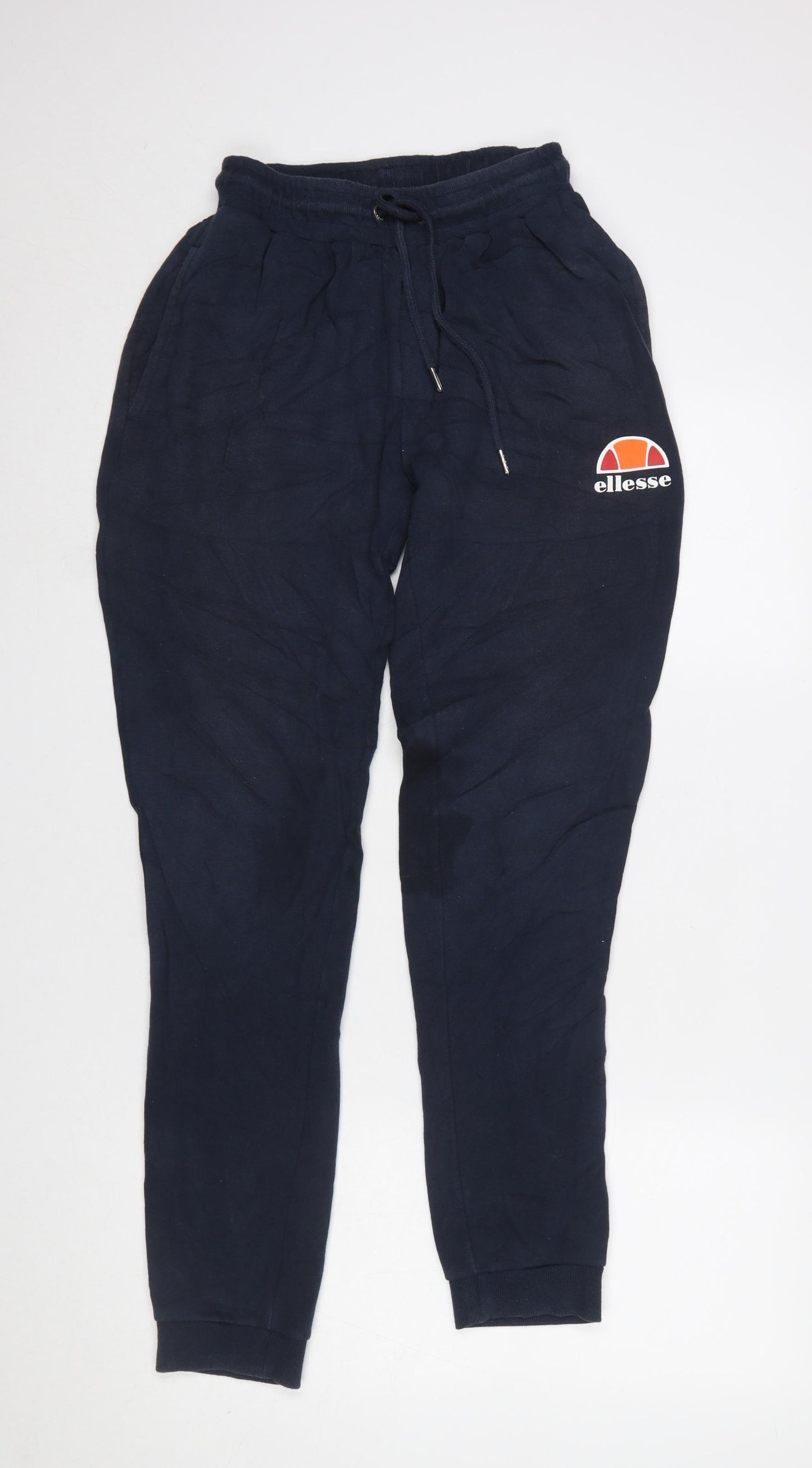 Ellesse Men Navy Blue Small Jogger Sweatpants with Logo and Pockets