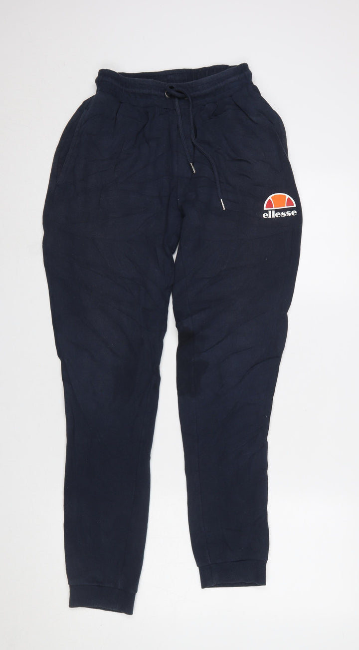 Ellesse Men Navy Blue Small Jogger Sweatpants with Logo and Pockets
