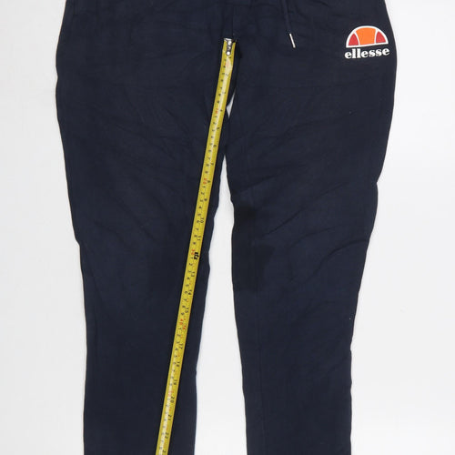 Ellesse Men Navy Blue Small Jogger Sweatpants with Logo and Pockets