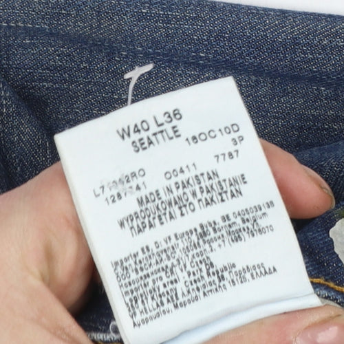 Lee Men's Blue Seattle Straight Denim Jeans W40 L36
