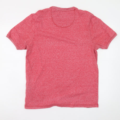 Diesel Men's Red Crew Neck Logo T-Shirt Size L Regular Fit