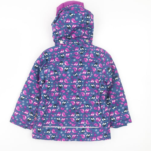 Name It Girls Blue Animal Print Hooded Puffer Jacket 2-3 Years