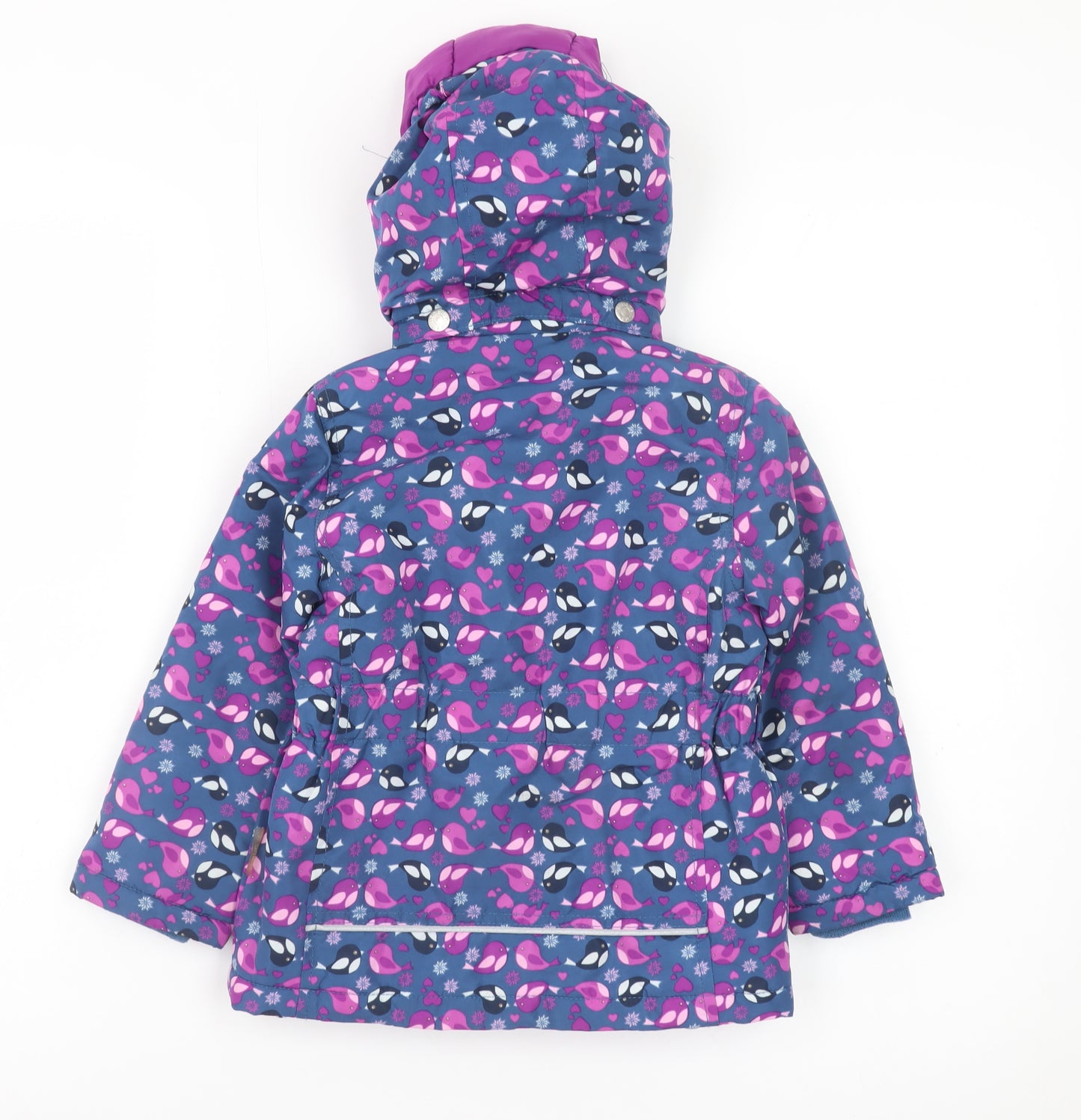 Name It Girls Blue Animal Print Hooded Puffer Jacket 2-3 Years
